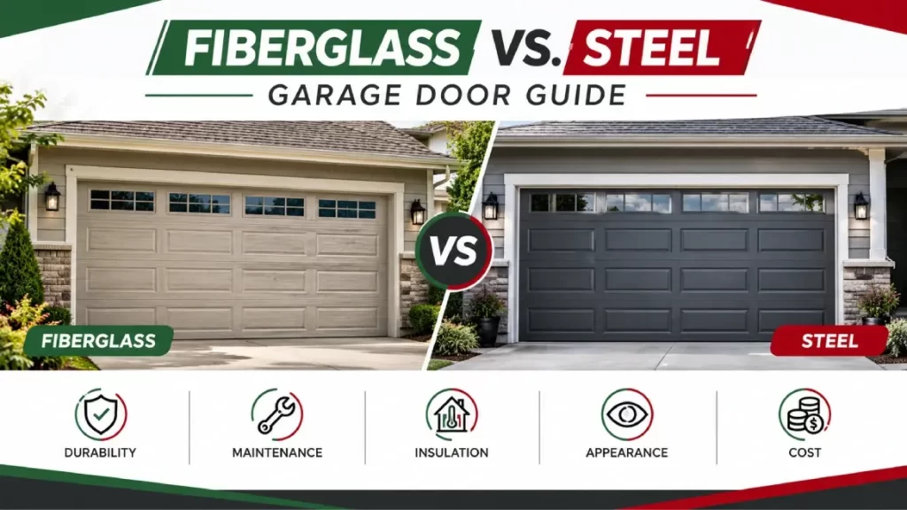 Fibreglass garage door vs steel garage door